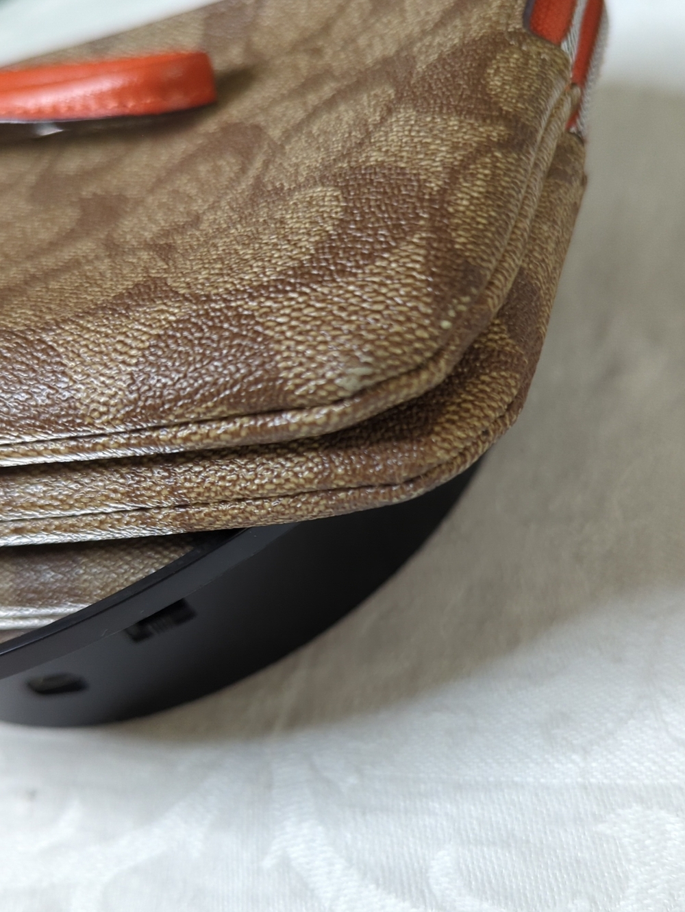 Coach Signature Double L-Zip Wristlet with Rust Leather Trim - Picture 9 of 9